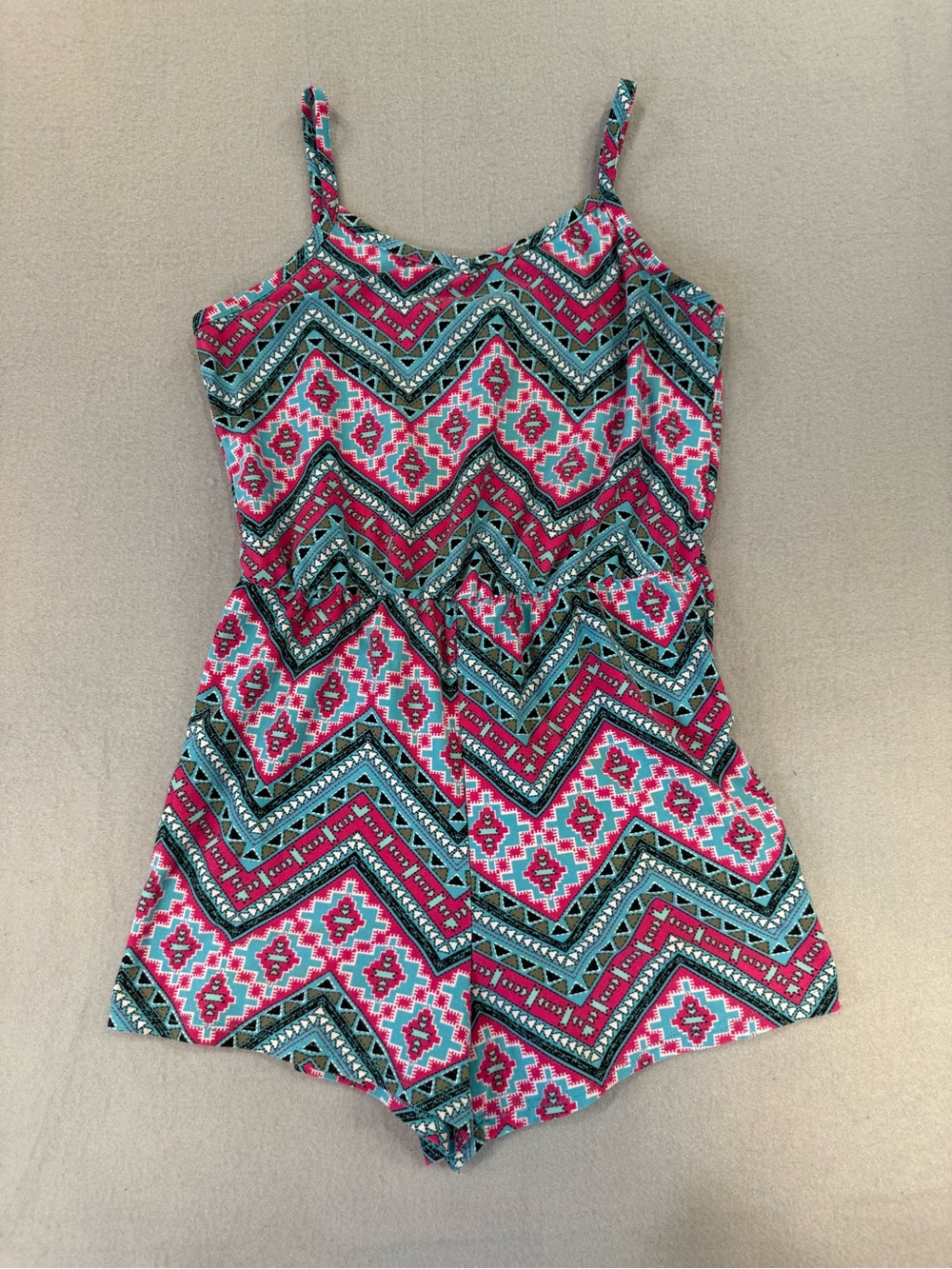 Bobbie Brooks Pink and Teal Girls Soft and Stretchy Romper